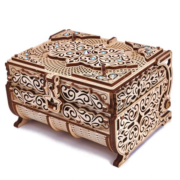 Wood Trick Treasure Box 3D Wooden Puzzle for Adult...