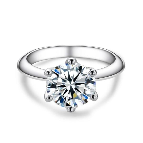 AnuClub 1ct Solitire Moissanite Engagement Ring Fo...