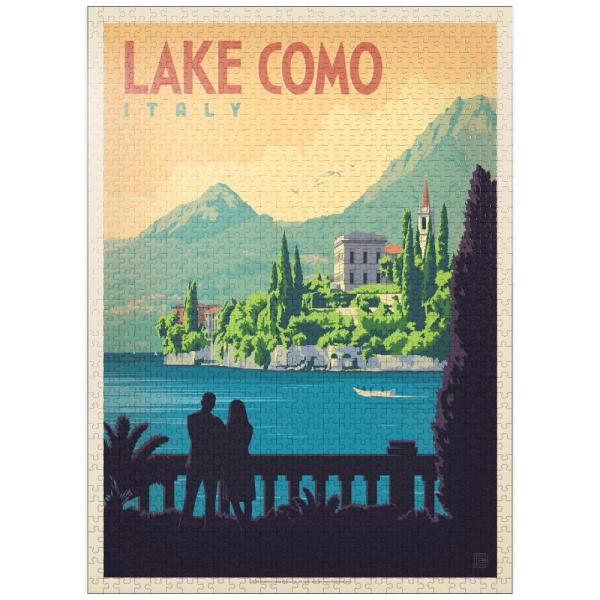 Italy: Lake Como, Vintage Poster - Premium 1000 Pi...