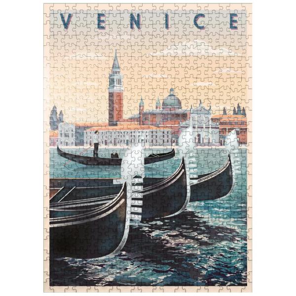 Venice Italy Art Deco Style Vintage Poster Illustr...
