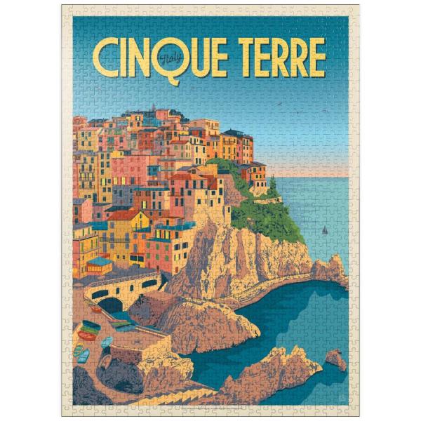 Italy: Cinque Terre, Vintage Poster - Premium 1000...