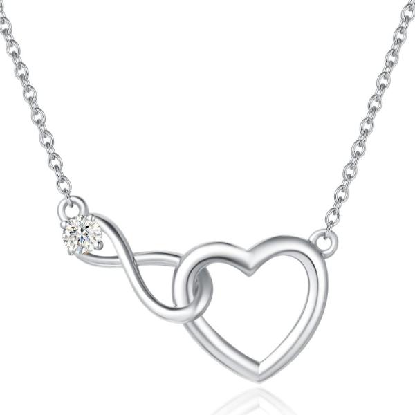 FANCIME Infinity Heart Necklace 925 Sterling Silve...
