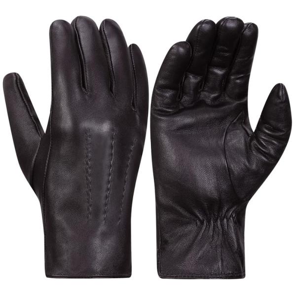 Harssidanzar Leather Gloves for Men,Winter Cold We...