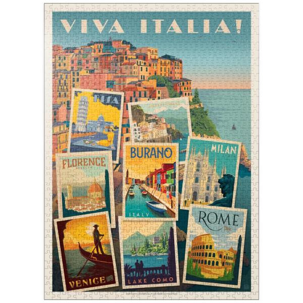 Italy: Viva Italia Collage, Vintage Poster - Premi...