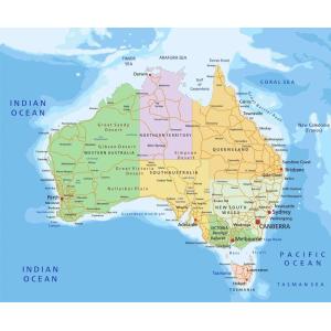 Gifts Delight Laminated 28x24 Poster: Political Map - Map Australia