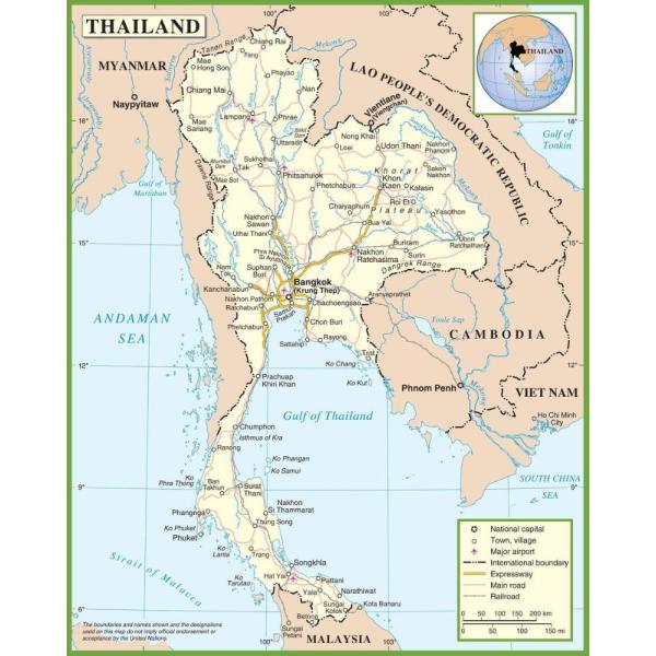 Gifts Delight Laminated 24x30 Poster: Thailand Roa...