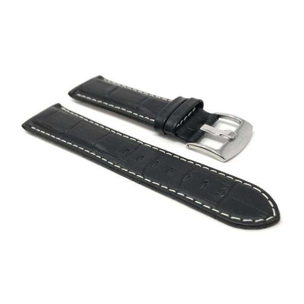 22mm Black Alligator Style Smartwatch Band Strap f...