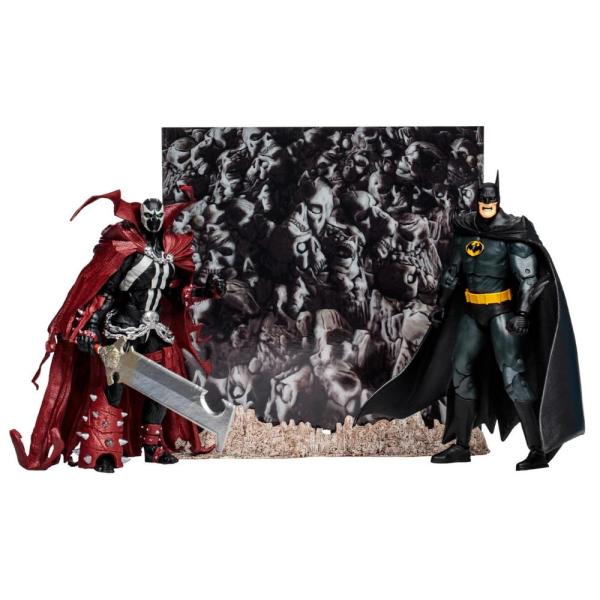 McFarlane Toys DCマルチバース バットマン&amp;スポーン サイン入り 7インチ アクショ...