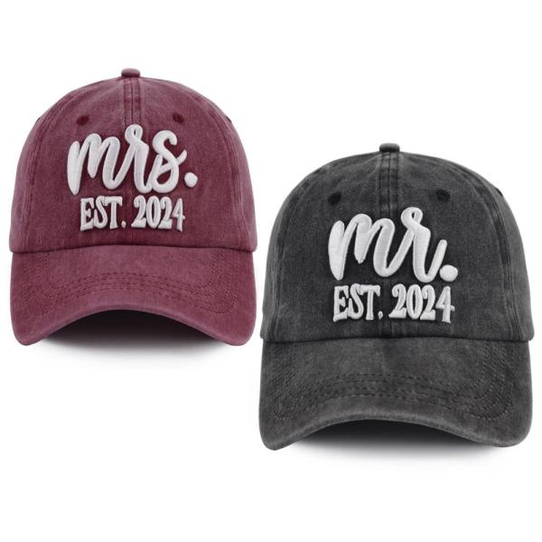Mr and Mrs Gifts 2024, Bride and Groom Hats, Weddi...