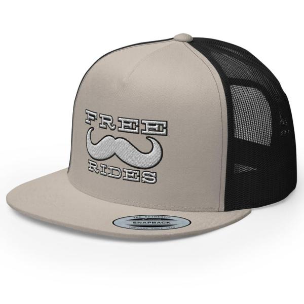 RIVEMUG Free Mustache Rides Trucker Hat Flat Bill ...