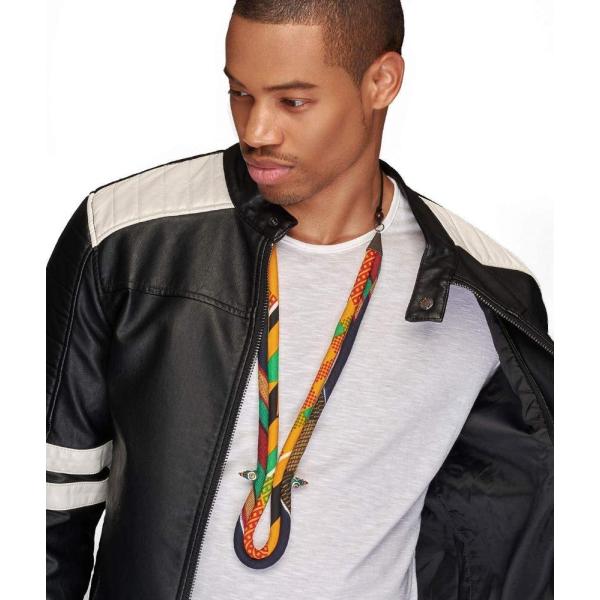 Male Kente African Necklace | Men’s Yellow and Bla...