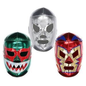 Three Mask プロ品質 メキシカンレスマスク (3パック) | 本物のルチャリブレコスチュー...