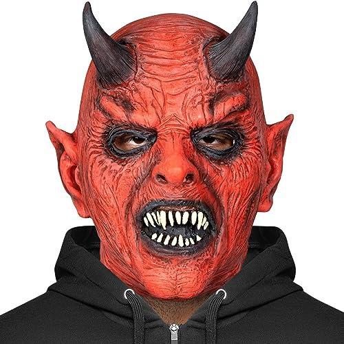 アルゴル 悪魔のマスク悪魔のラテックスマスクヘッドギアハロウィーンの恐怖のデコレーション 悪魔のマス...