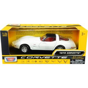 Motormax Toy 1979 シボレー コルベット C3 ホワイト トップとレッドのインテリア...