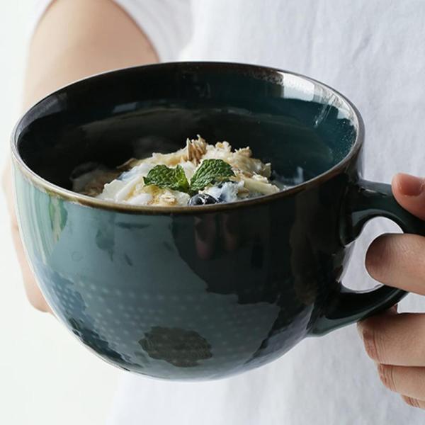 Disoza Large Coffee Cup Ceramic Soup Mug with Hand...