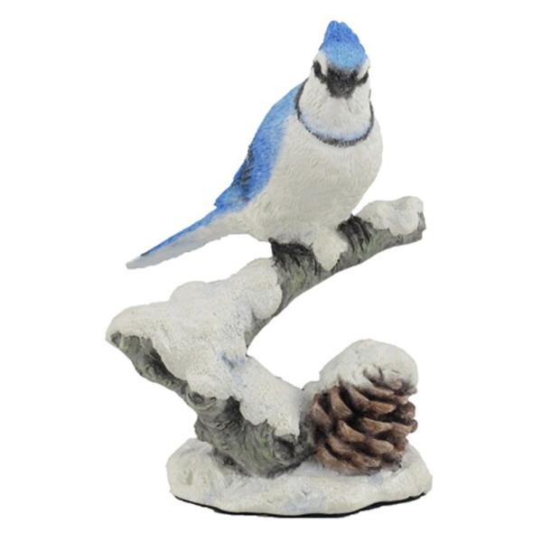 US 4.75インチ 雪の枝に青い翡翠の鳥 装飾置物 マルチカラー