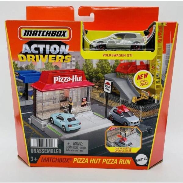 Mattel マッチボックス アクションドライバー ピザハット ピザラン プレイセット