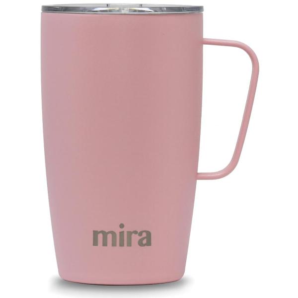 MIRA 18 oz Insulated Coffee Mug with Handle and Li...