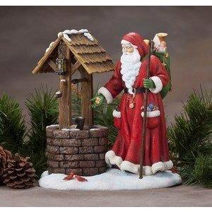 &quot; Wishing Wellサンタ&quot; Santa At Wishing Well Figurine