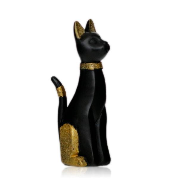 Wisifayardin 黒猫の置物 - 猫の像 猫好きのためのエジプトのバステット猫の装飾 猫の部...