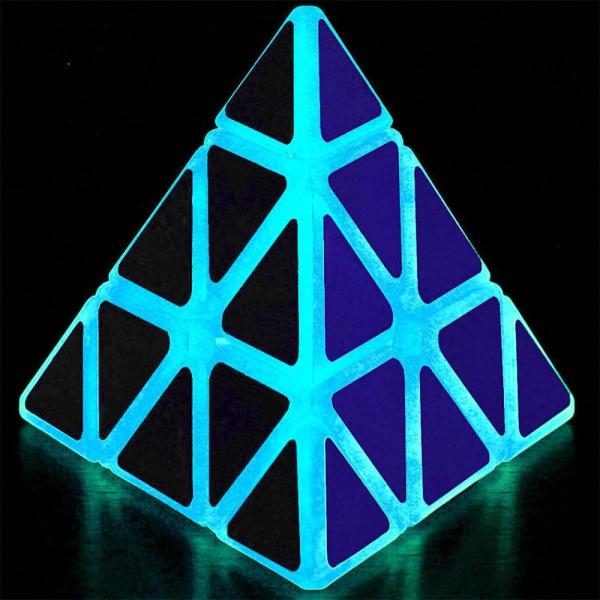 TANCH Glow in the Dark Pyramid Speed Cube 3x3 Tria...