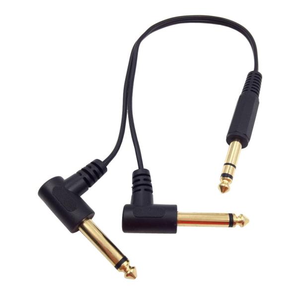 wpeng 1フィートゴールドメッキ6.35?MM 1?/ 4?"オスTRSステレオtoデュアル2?...