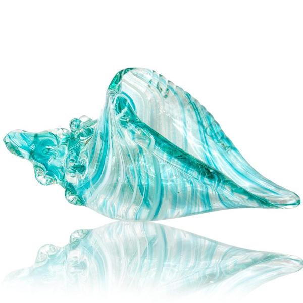 HOWFIELD Hand-Blown Glass Conch Home Decor - Glass...