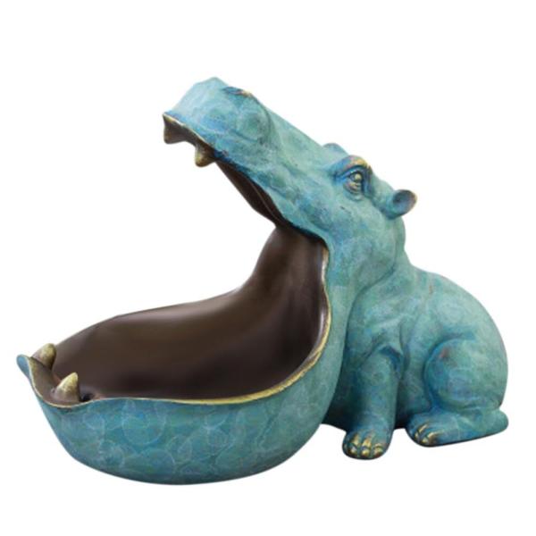Hippo Statue Home Resin Hippopotamus Figurine Fun ...