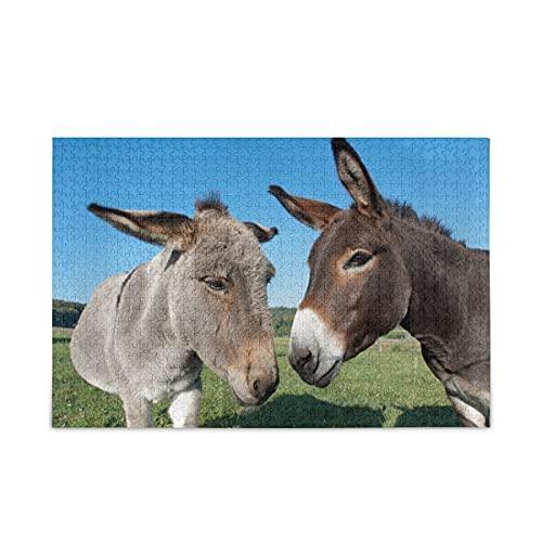 Donkey and Mule ジグソーパズル 500ピース 大人 ティーン 農場 DIY ウォール...
