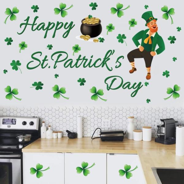 St. Patrick&apos;s Day Wall Decals Decorations Shamrock...