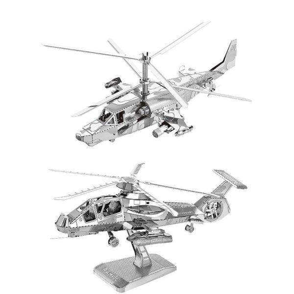 2pcs Motu 3dメタルNanoパズルka-50ヘリコプター+ rah-66ステルスヘリコプタ...