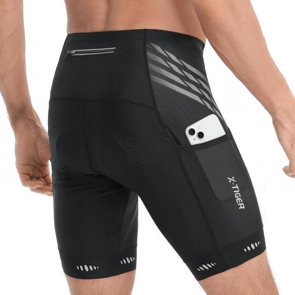X-TIGER Bike Shorts for Men 5D Padded with 3 Pocke...