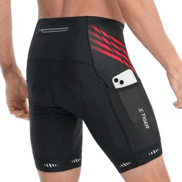 X-TIGER Bike Shorts for Men 5D Padded with 3 Pocke...