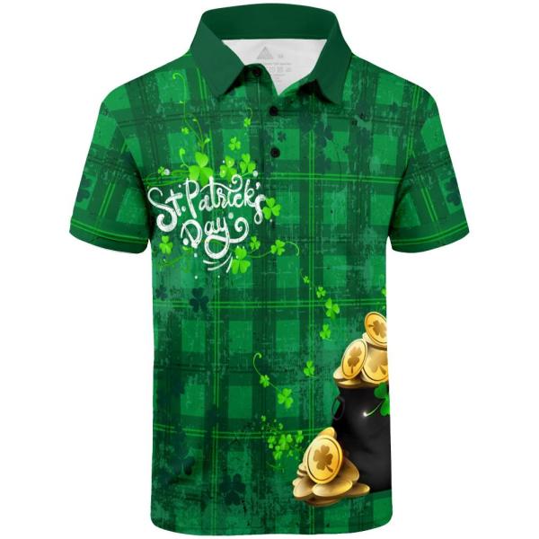 V VALANCH Green Polo Shirt for Men Short Sleeve St...