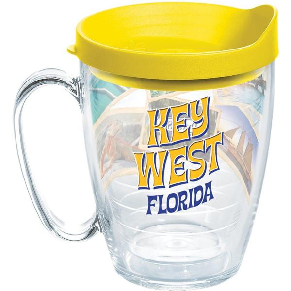 Tervis 1272795 Florida - キーウエストコラージュタンブラーラップとイエローフ...