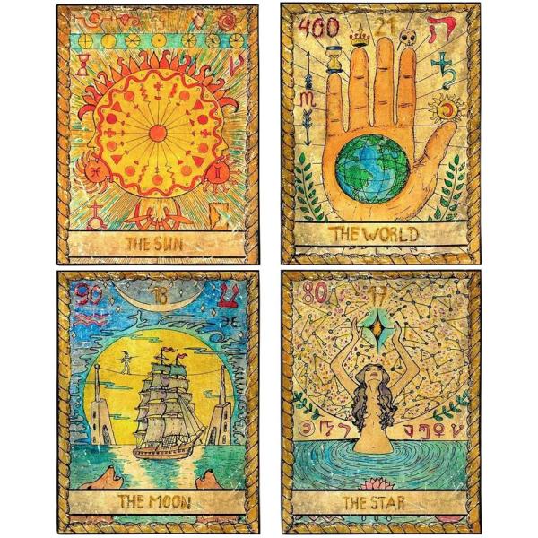 ZeeDix 4 Pcs Tarot Flag Tapestry- Small Tarot Card...