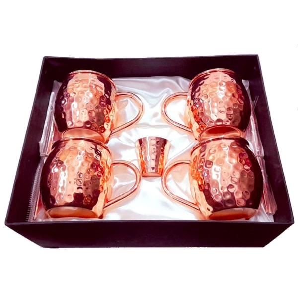 Copper Moscow Mule Mug Set Of 9Pcs With 4Mugs 4Str...