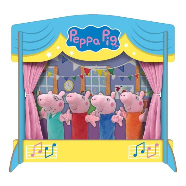 TCG Toys Peppa Pig - ハンドパペットシアター 人形4体付き - ペッパジョージミ...