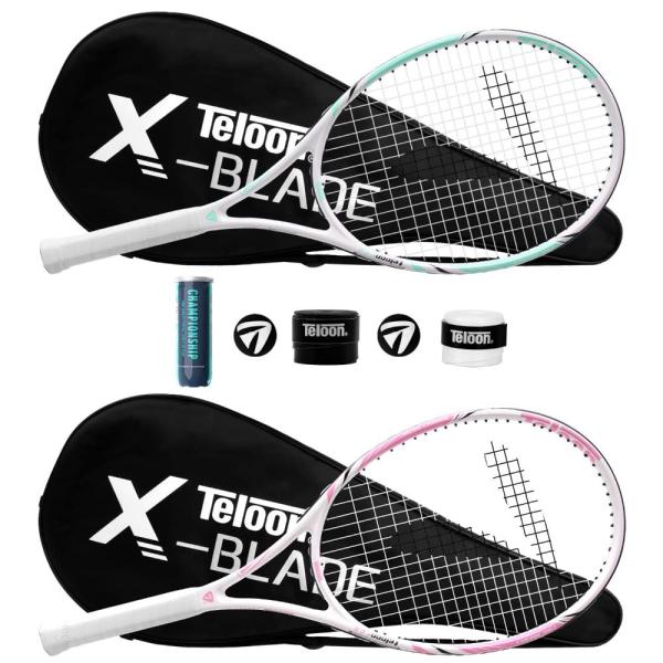Teloon テニスラケット 大人用 2個 レクリエーション用 27インチ テニスラケット 男女兼用...