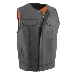 Milwaukee Leather MLM3515 Men's Black “Cool-Tec” Naked Leather Vest - Club