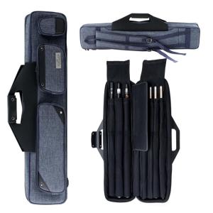 KONLLEN Pool Cue Case 3x4 Oxford Pool Stick Case Holds 3 Butts and 4 Shafts