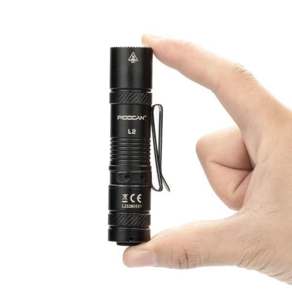 PIOOCAN 充電式懐中電灯 1200ルーメン EDC懐中電灯 AAポケット懐中電灯 クリップ付き...