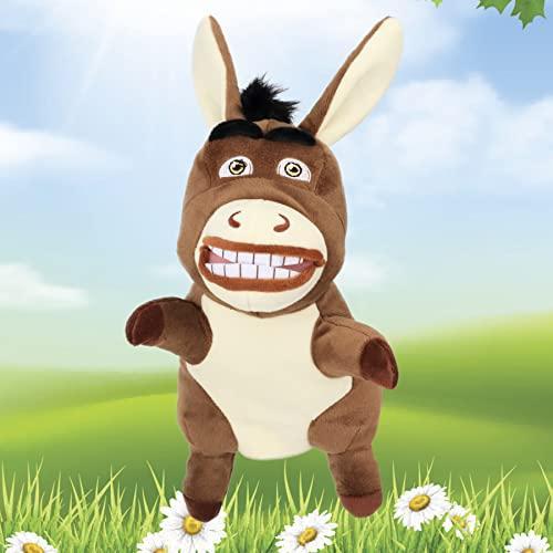 Easfan Donkey Hand Puppet Plush Animal Toy with Mo...