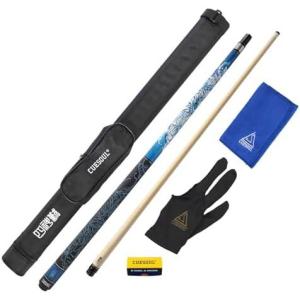 CUESOUL 19オンス プールキュー ブラックケース13mmの先端58インチの神話のシンボルパターン-ホワイトタイガー