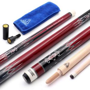 CUESOUL 3 Cushion Carom Billiard Cue Red 56inch Weight 18oz,Wooden Joint Sy