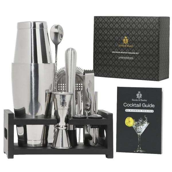 Hawke &amp; Hanley プレミアムボストンカクテルシェーカーセット バーテンダーキット ? 1...