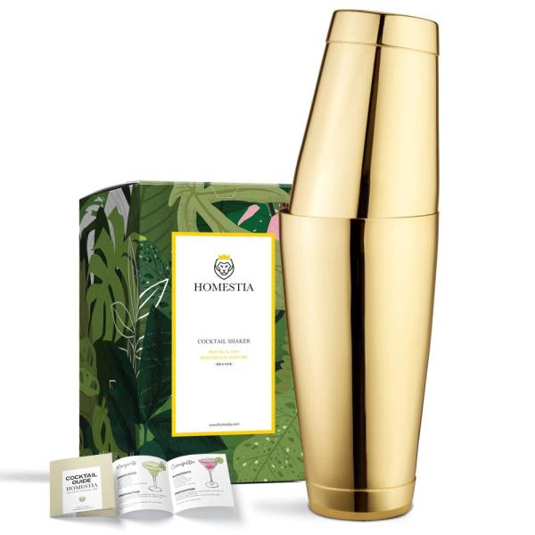Homestia ゴールドボストンシェーカーセット 18オンス&amp;28オンス 304ステンレススチール...