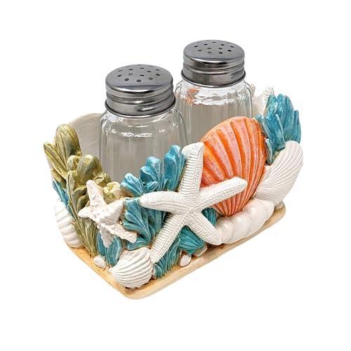 Seaside Splendor ソルト&amp;ペッパーシェイカーセット ? 海岸沿いのビーチをテーマにし...