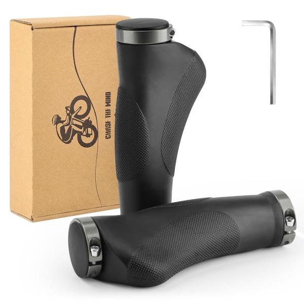 GXCROR 人間工学に基づいた自転車グリップ 滑り止めドットデザイン | 衝撃吸収ラバーハンドルバ...
