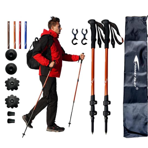 FOREST PILOT トレッキングポール - 軽量 7075 アルミニウム フリップロック&amp;全地...